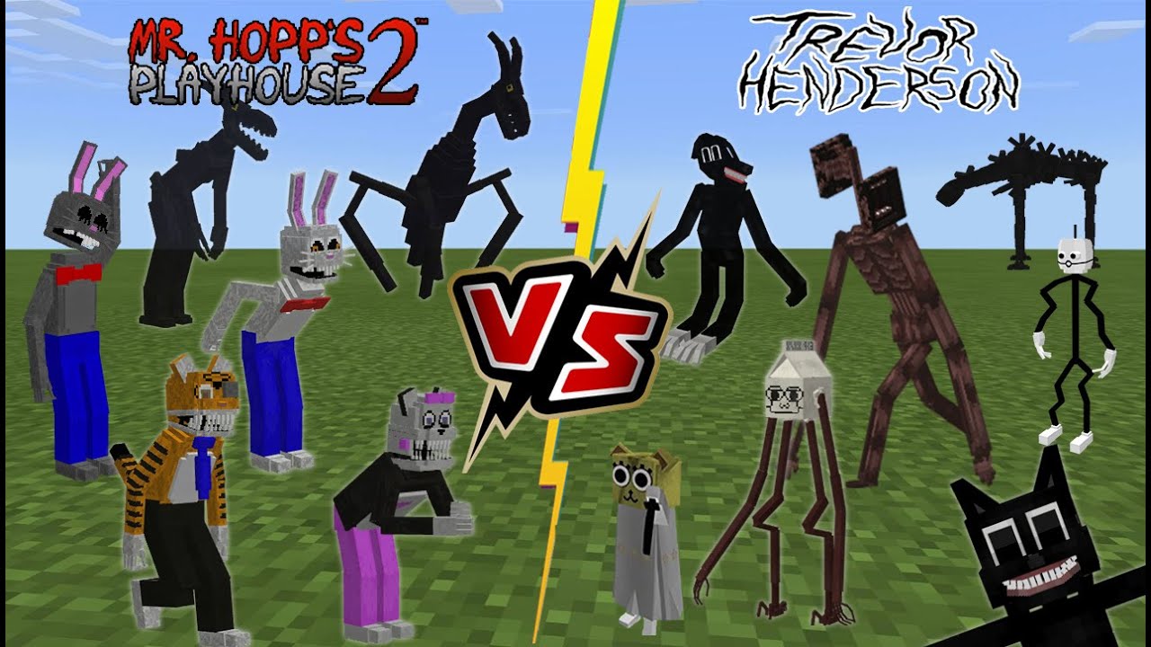 Mr. Hopp's Playhouse 2 VS Trevor Henderson Creatures [Minecraft PE]