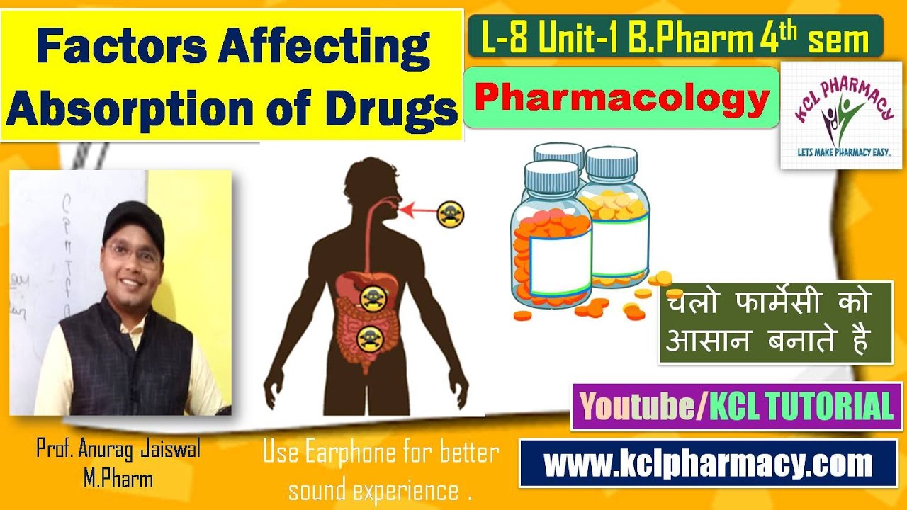 Factors affecting Drug Absorption || L-8 Unit-1 Pharmacology || 4th Semester