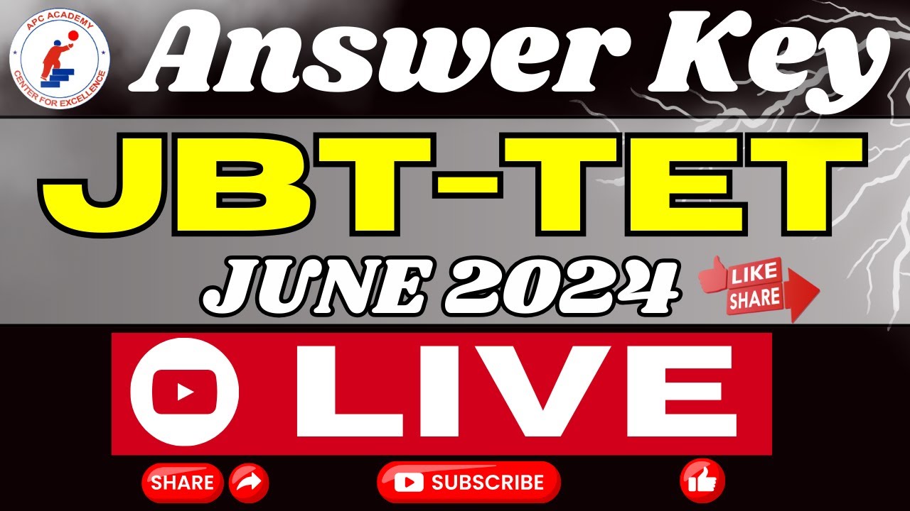 JBT- TET ||  FULL ANSWER KEY || 22 June 2024 || #apcacademy #answerkey #jbt_tet_june2024_answerkey