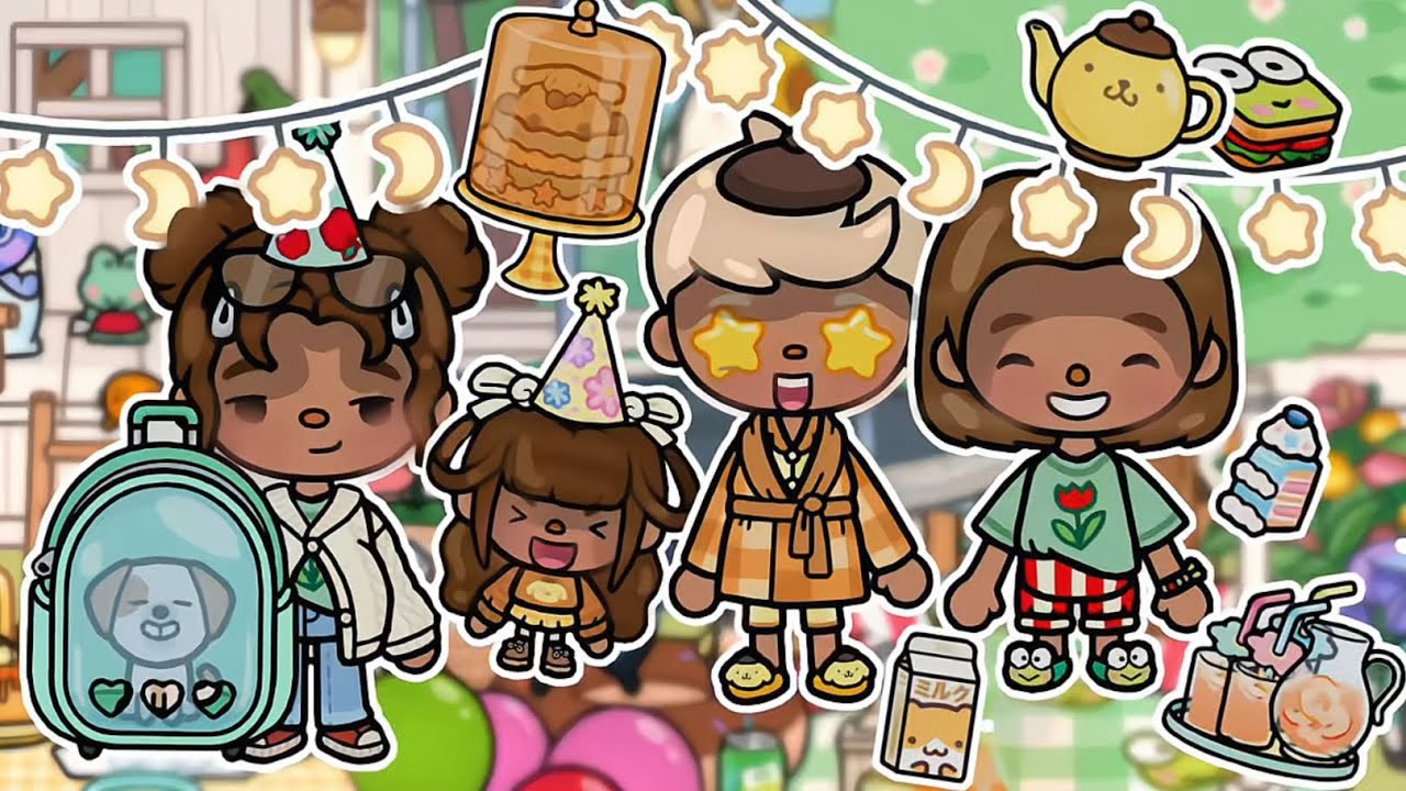 Paige's birthday party! 🎂👻∘🍁 || *VOICED!* || (Toca boca x hello kitty and friends) 🐱🌱∘•🦜