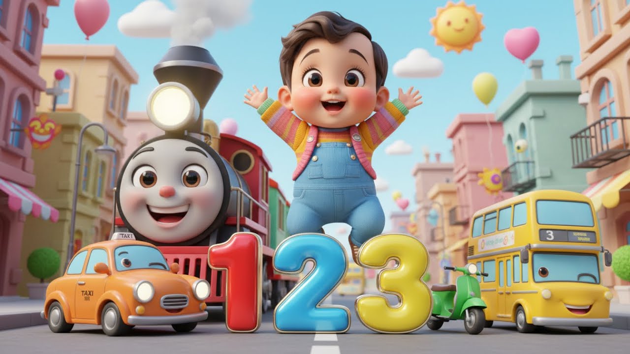 City Trains and Cars Adventure for Kids! | Fun ABC & 123 Counting Song | Nursery Rhyme & Baby Song