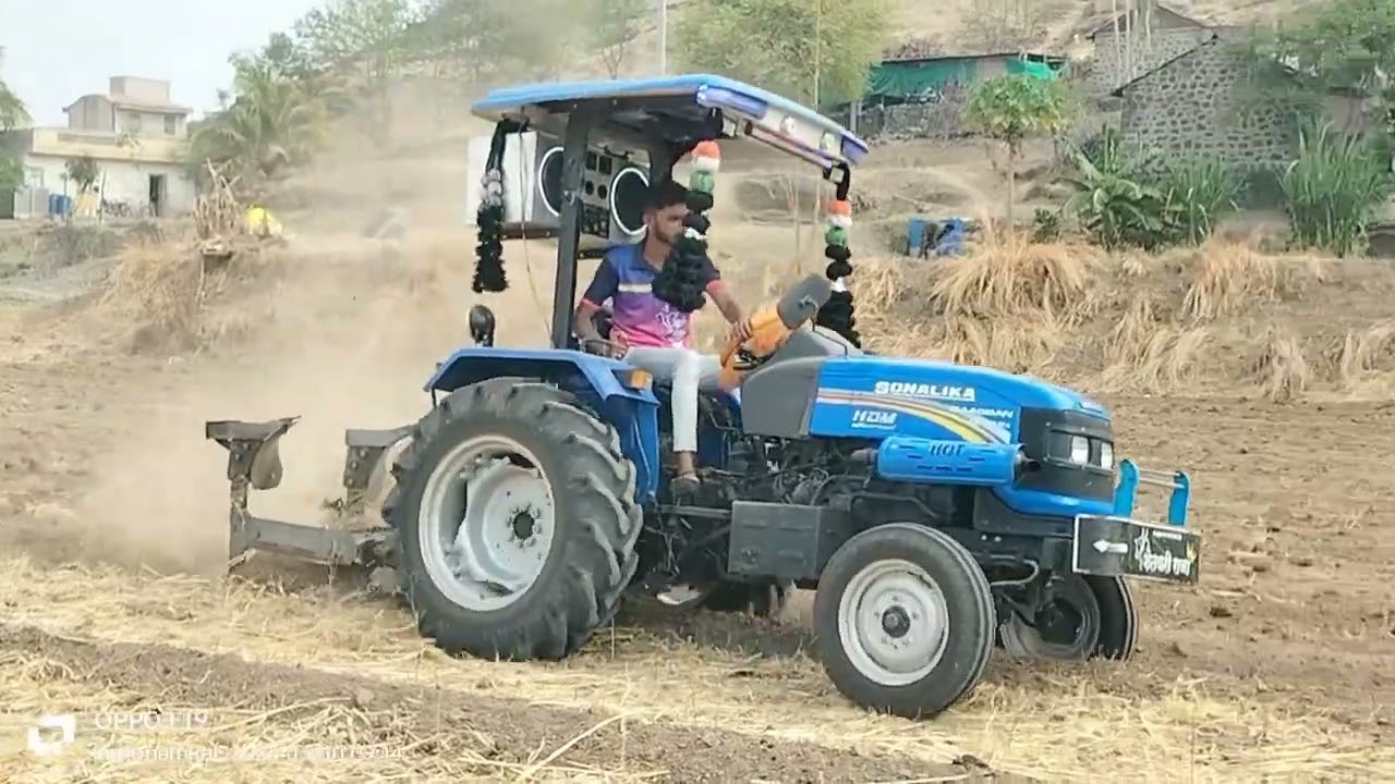 Sonalika 32 hp 32 RX bagban🔥✌️💙 हाय 1 ला नांगरणी #शेतकरीराजा #tractor #sonalikatractorpower