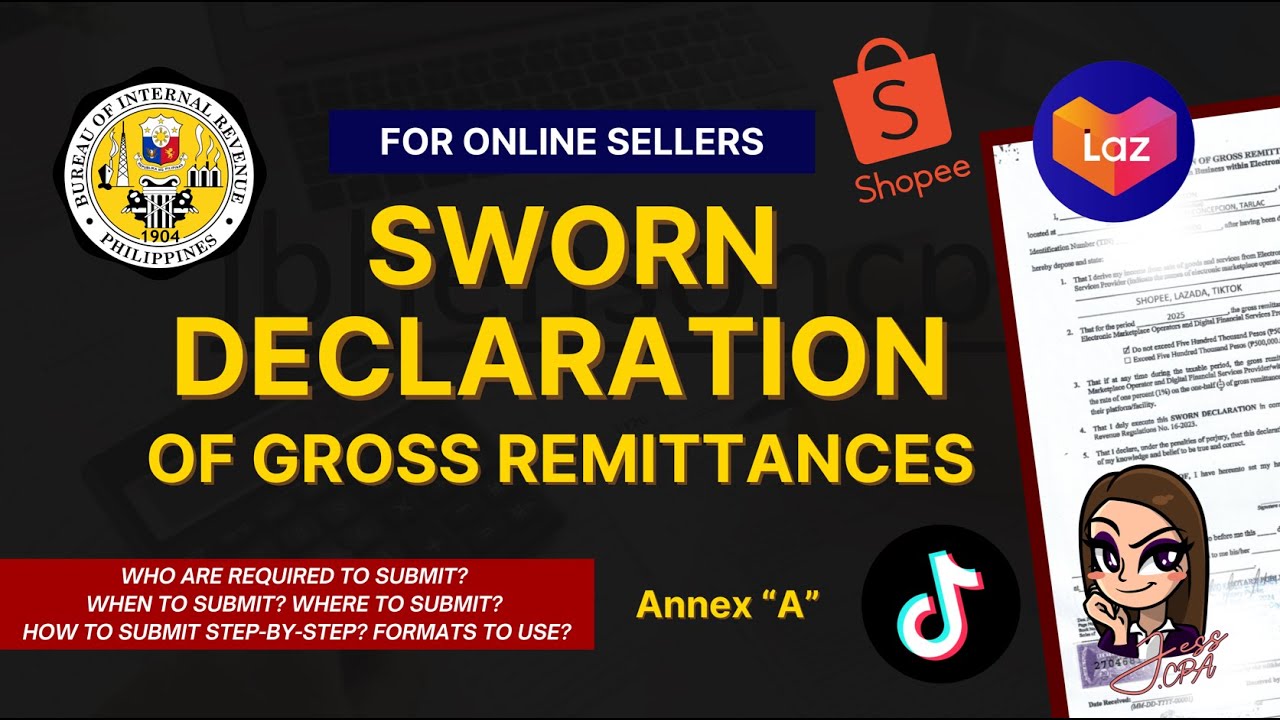SWORN DECLARATION of Gross Remittances for Online Sellers | January 20 Deadline