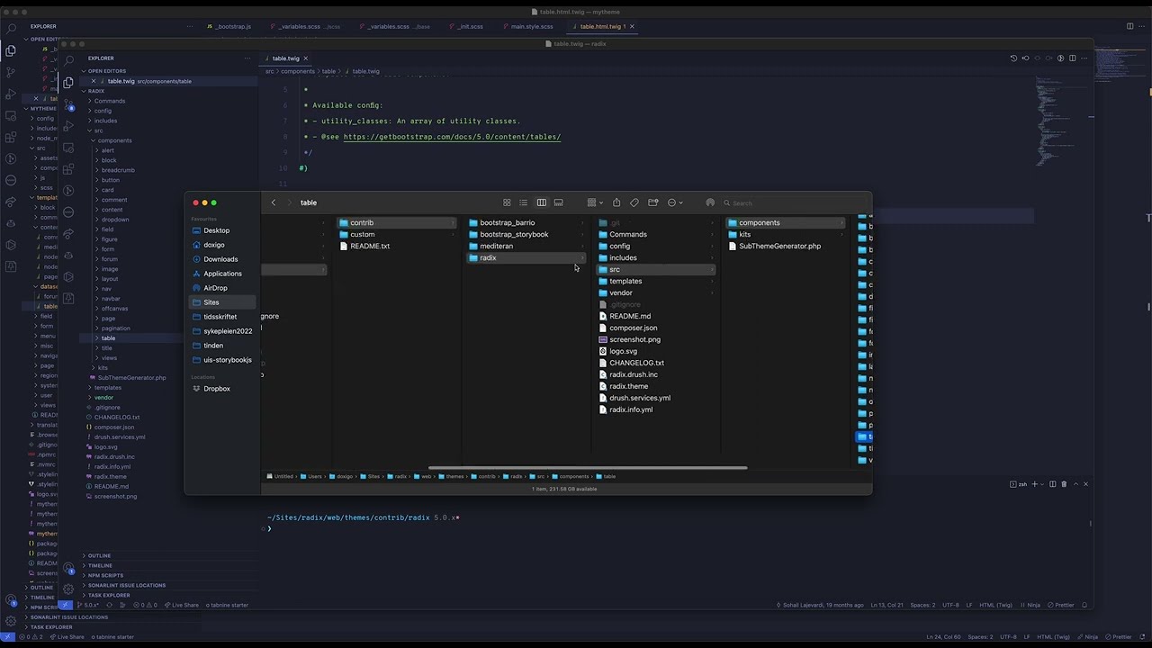 How to use Drupal Radix 5.x theme and some Drupal theming best practices
