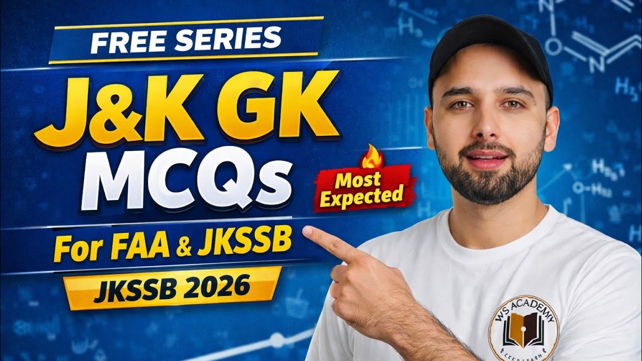 J&K GK MCQs 2026 | Lecture 1 by Waheed Sir | High-Yield Questions for JKSSB & FAA – Must Watch!