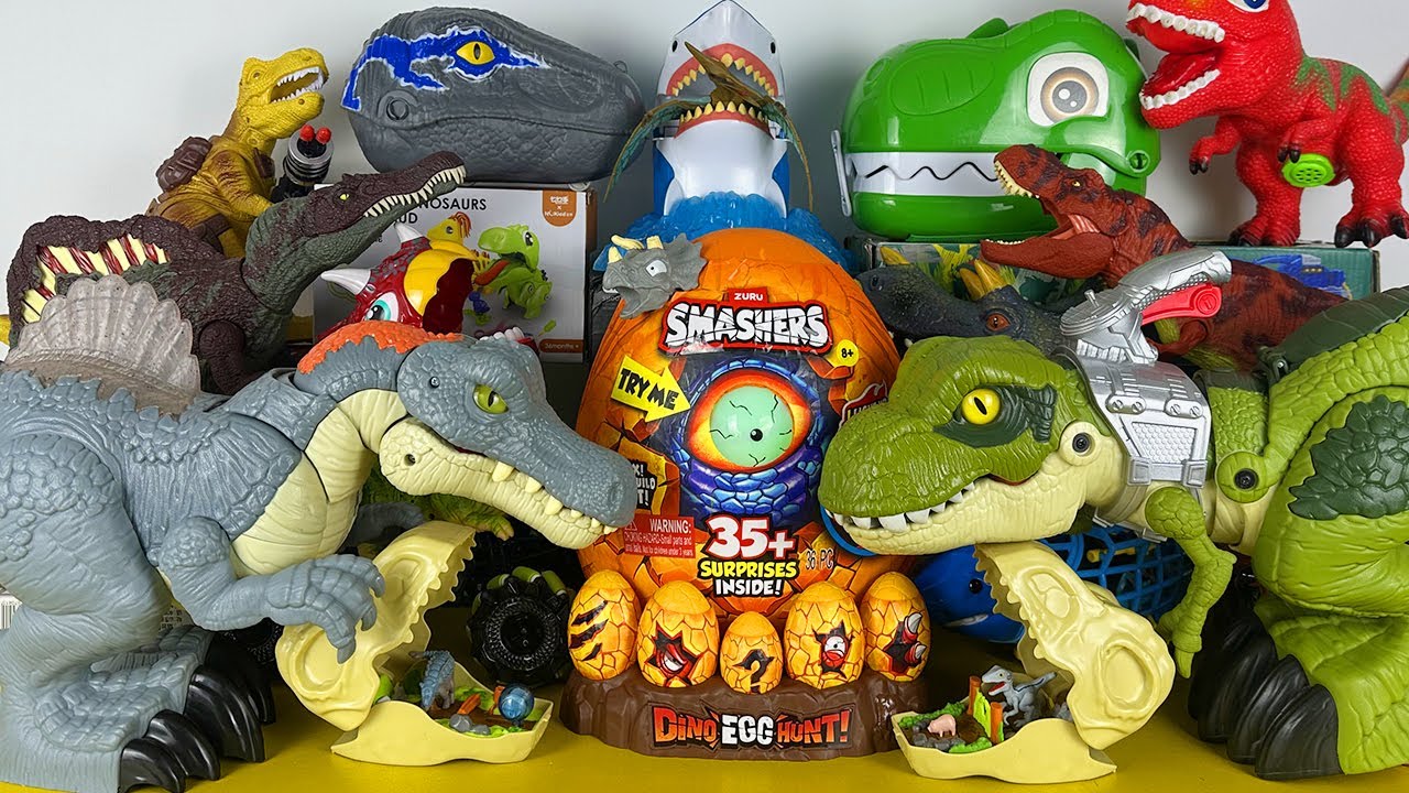 ASMR Satisfying Unboxing Jurassic World Rebirth T-rex Spinosaurus Ankylosaurus Triceratops Raptor