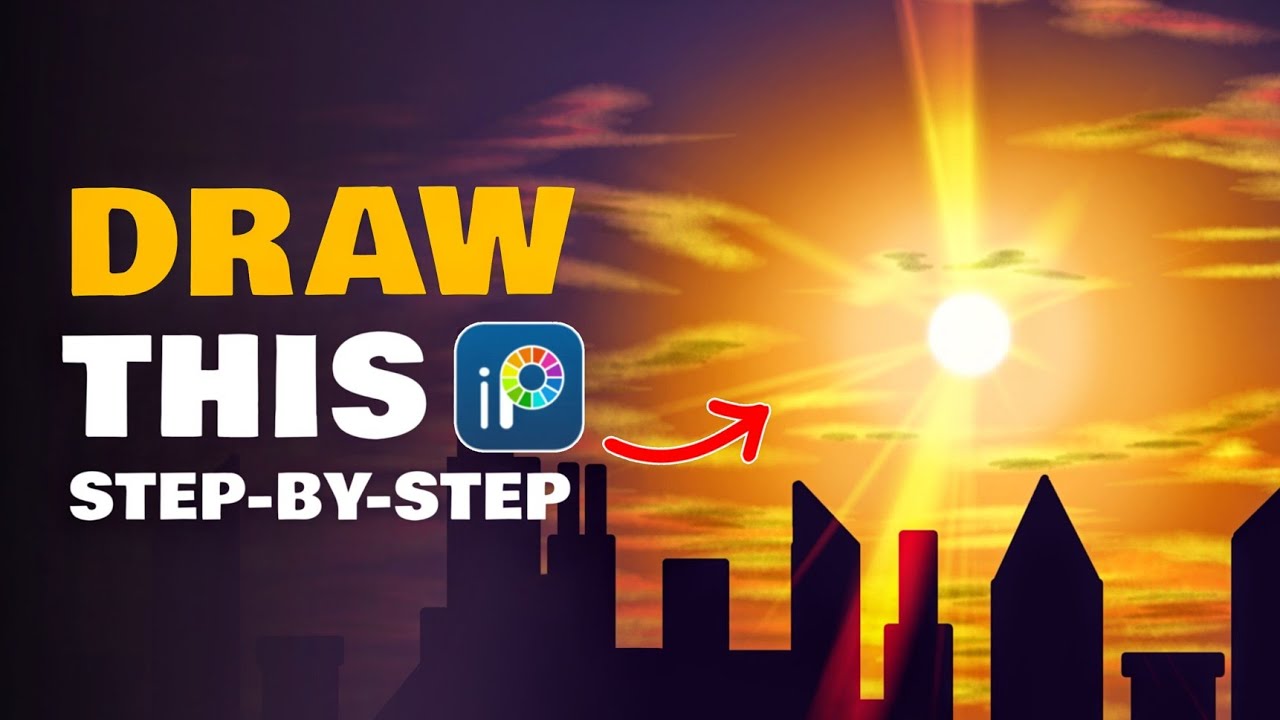 Ibis Paint X Tutorial Menggambar Pemandangan Senja Kota | How To Draw Sunset In the City