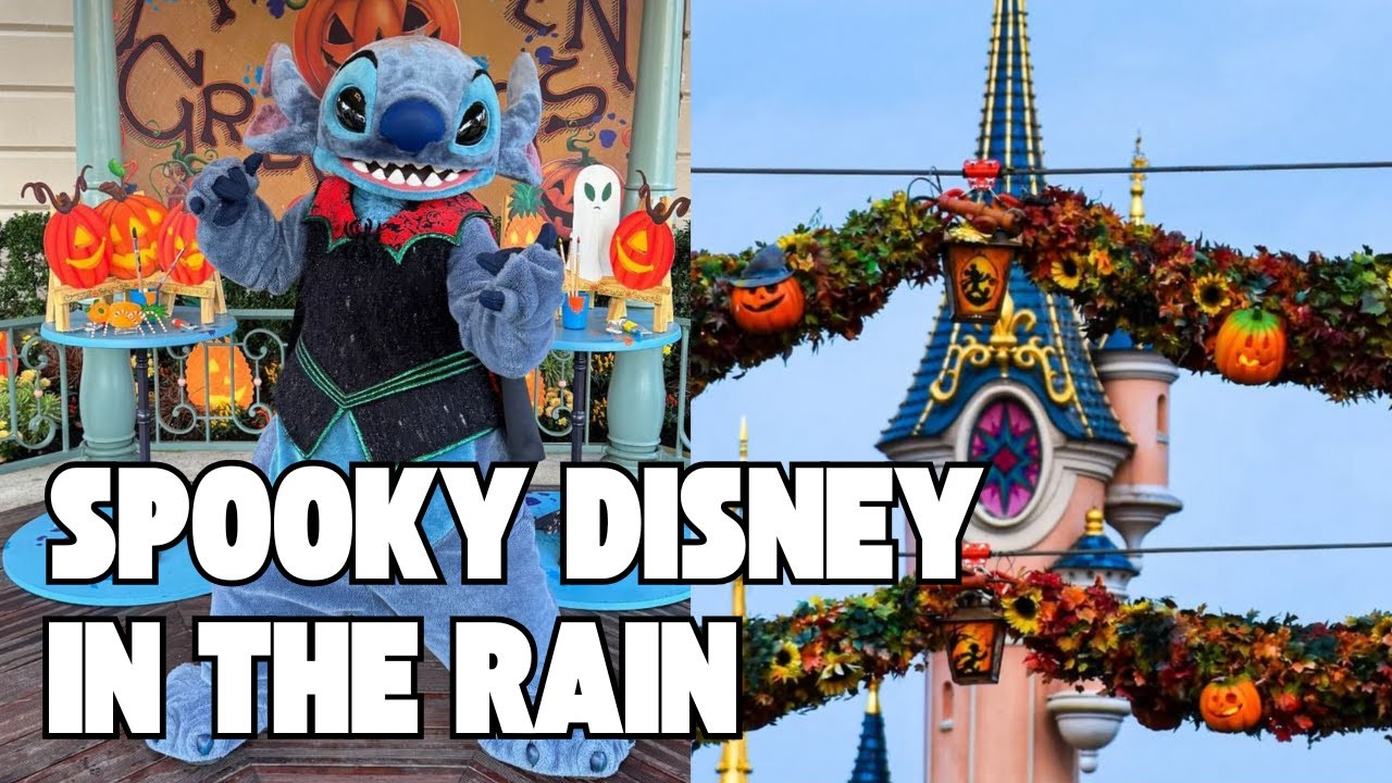 🎃 Rainy Day Halloween Walk at Disneyland Paris 2025 | October Disney Magic Walk through