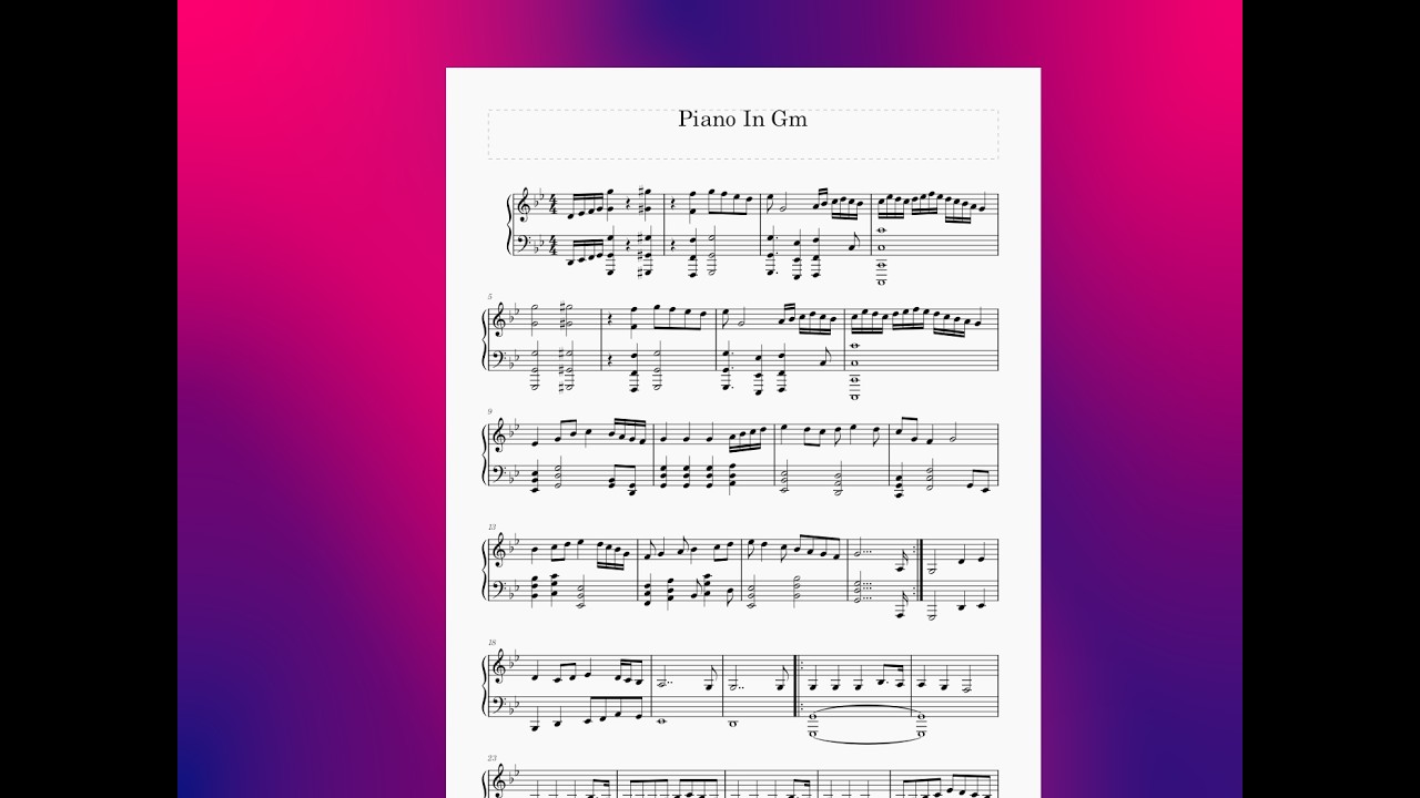 Piano In Gm