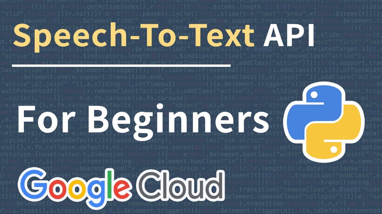 Google Cloud Speech-To-Text API With Python For Beginners