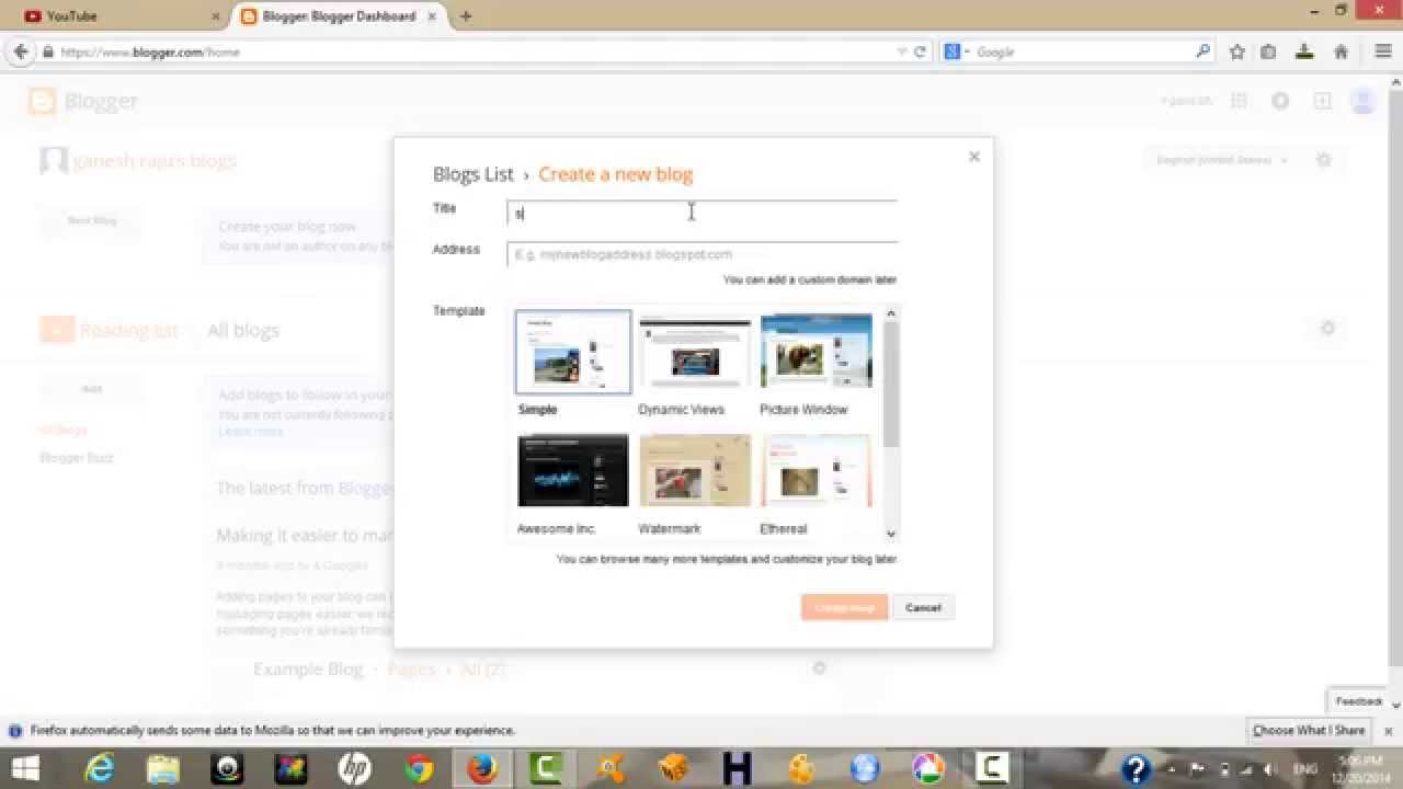How to create a blog using blogger?