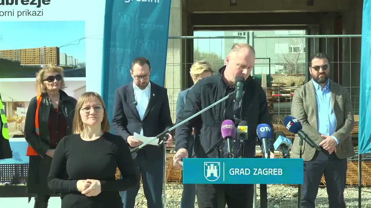 Obilazak radova na izgradnji poslovno-stambene zgrade u Podbrežju i redovna konferencija za medije