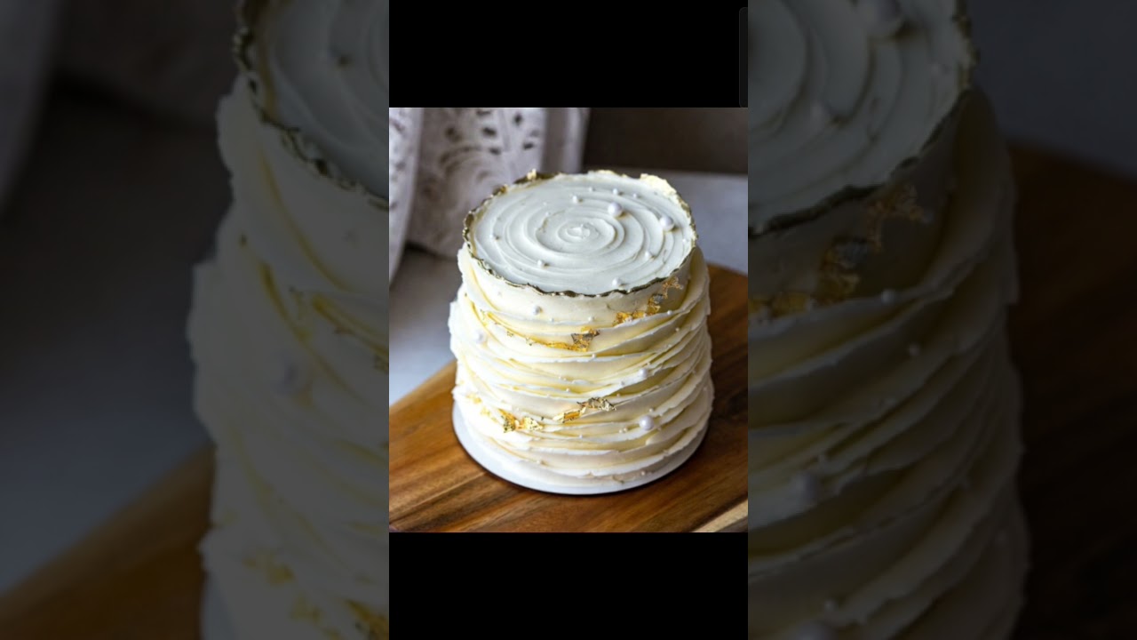 Vanilla flavour simple easy cake design 🫰👍😋##