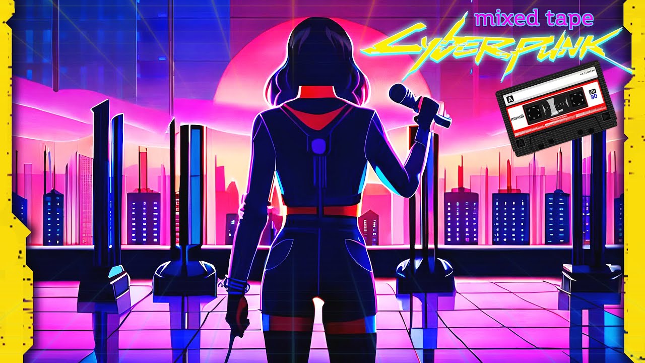 Cyberpunk Synthwave Music Outside a Party 🖭🎵 Mixed Tape Playlist 📻 Muffled // Slowed 📼