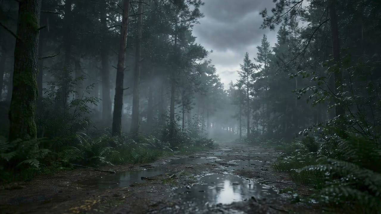 Heavy Rain Forest at Evening 🌧️ | Dark Cloud Ambience for Sleep & Relaxation (4K)