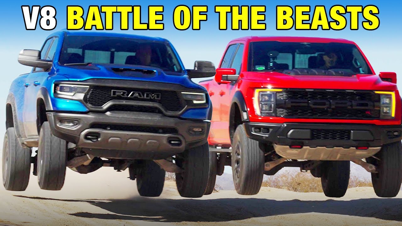 Ford Raptor R vs. Ram 1500 TRX | Off-Road Super Trucks Comparison | Which Dino Is More Ferocious?