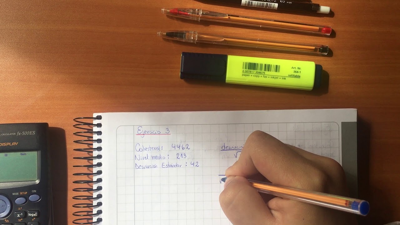 Calculo del error est&aacute;ndar
