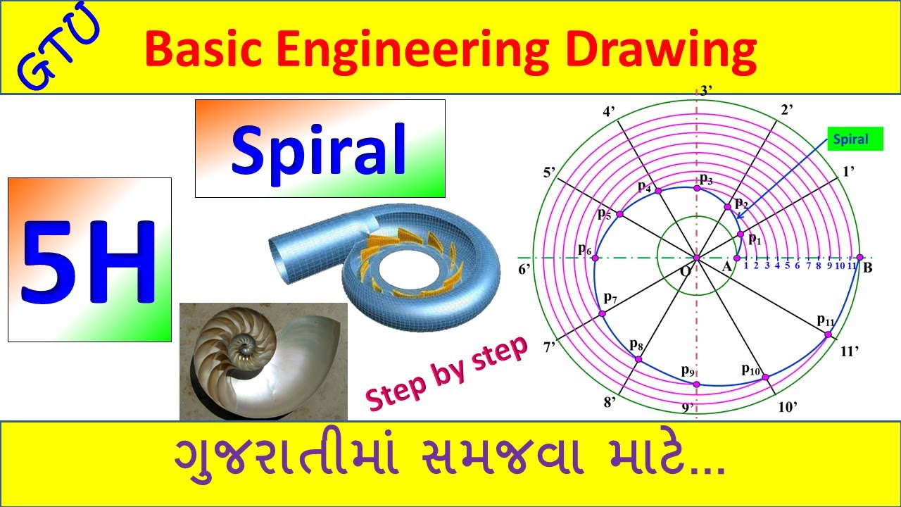 How to draw Spiral | ગુજરાતીમાં સમજવા માટે | Step by step