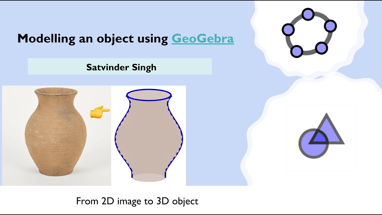 Modeling the object using a Curve with GeoGebra.#geogebra #maths #technology 2D image to 3D object.