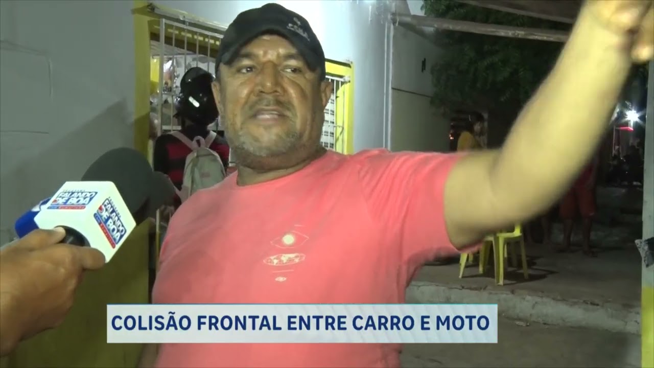 COLISÃO FRONTAL ENTRE CARRO E MOTO