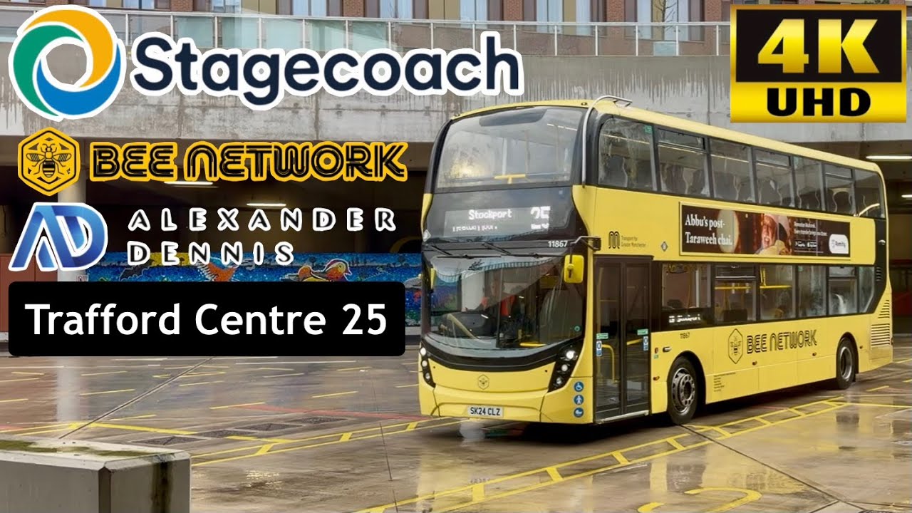 Manchester Bus ride from Stockport to Trafford Centre via Chorlton & Stretford route 25 full visual