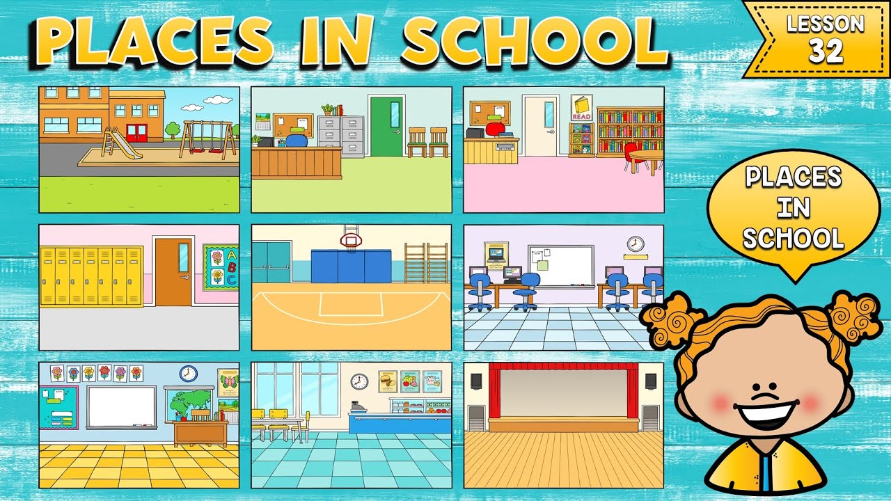 LECCIÓN 32: LOS LUGARES DE UNA ESCUELA EN INGLÉS | PREGUNTAS CON WHERE | PLACES IN SCHOOL VOCABULARY