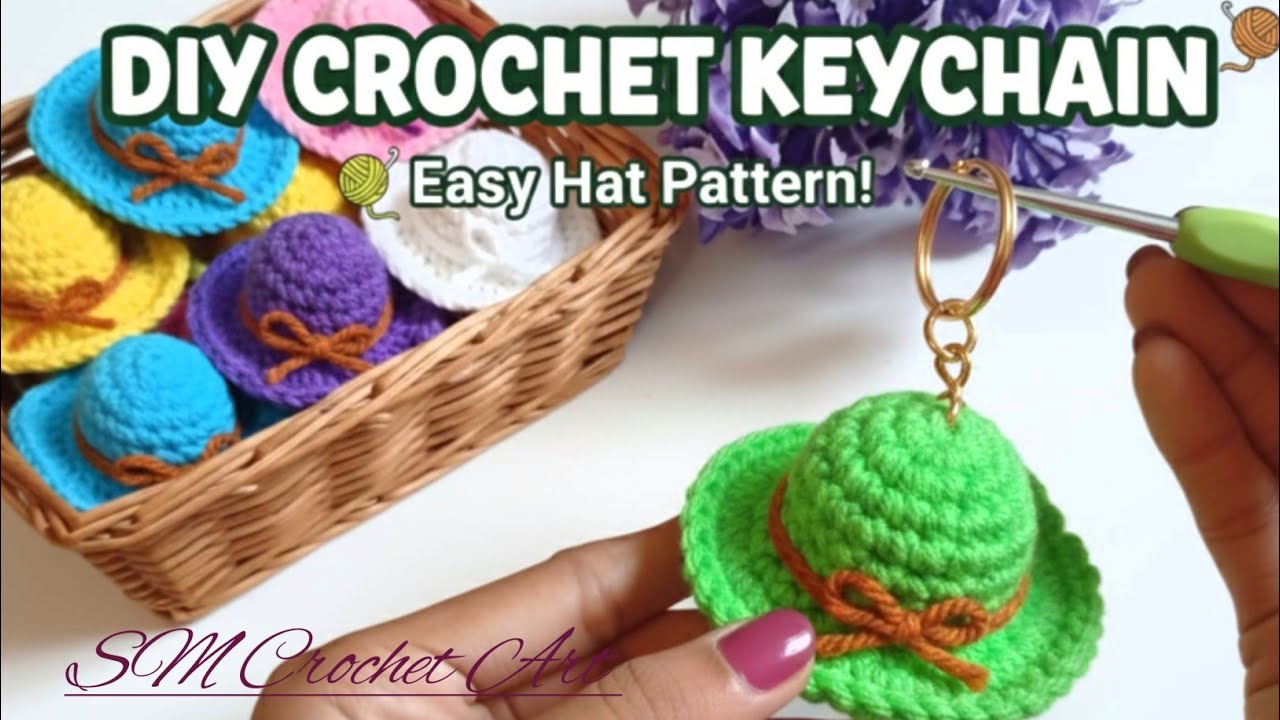 Amazing 😍 Easy Crochet Hat Keychain making for Beginners | Crochet Hat Keychain #crochet #keychain 