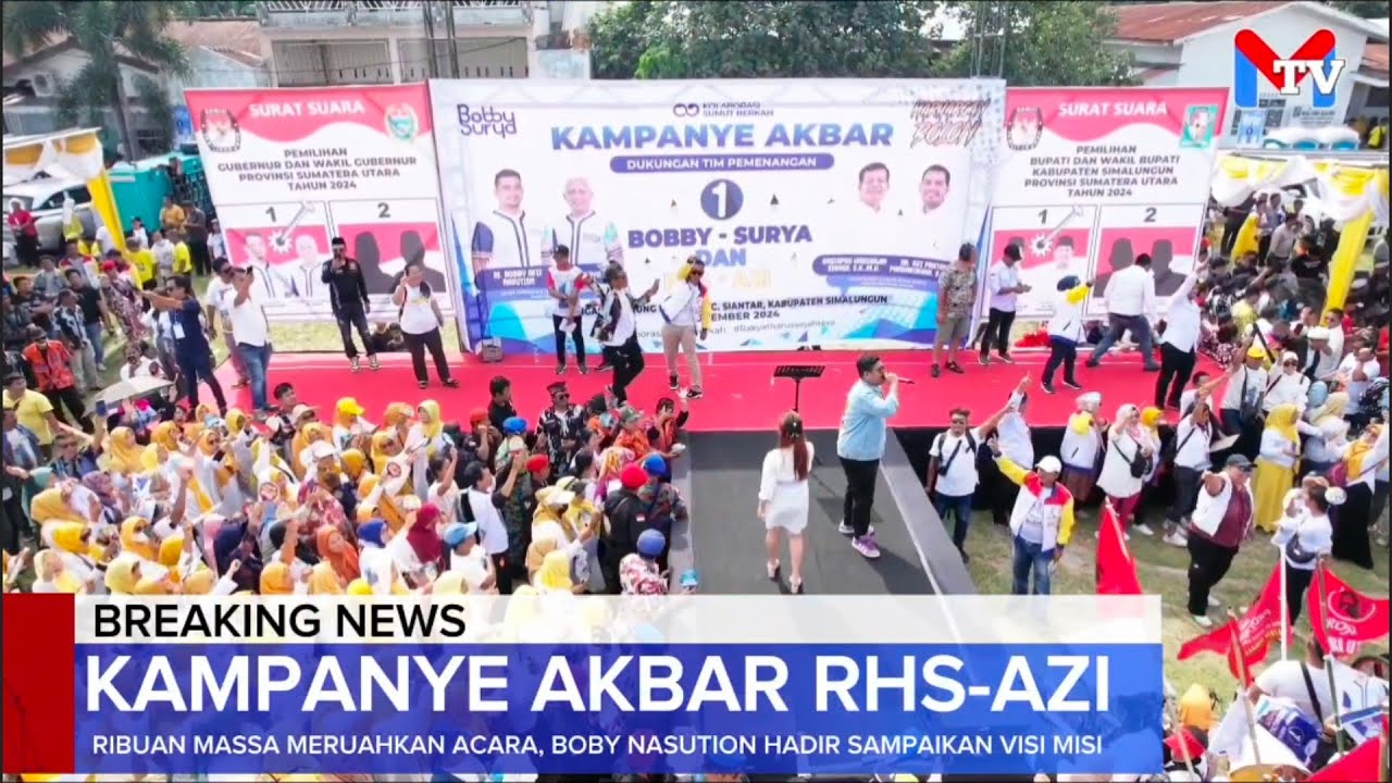 Kampanye Akbar RHS-AZI, Ribuan Massa Meriahkan Acara, Bobby Nasution Juga Hadir Sampaikan Visi-Misi