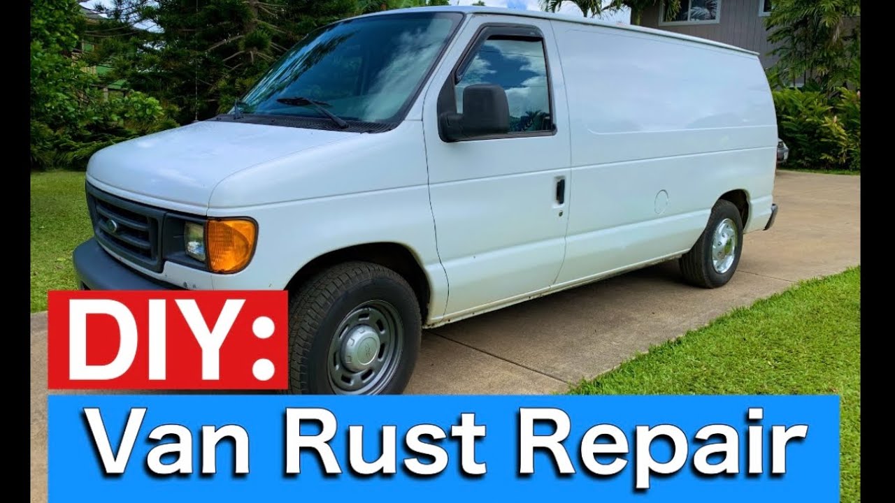 DIY:  Holes in VAN ROOF || RUST REPAIR  Part 1   #vanbuild