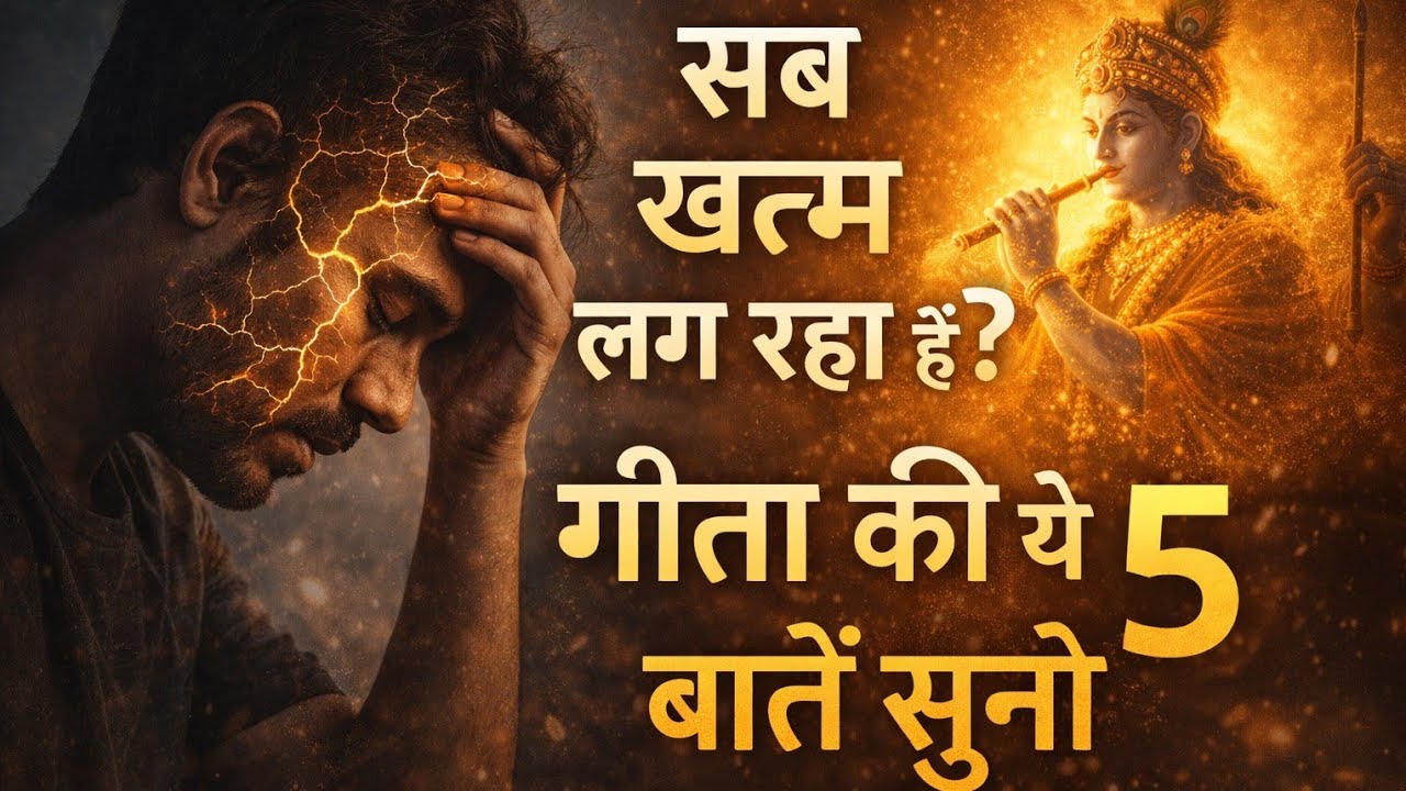 “जब सब खत्म लगने लगे…गीता की ये 5 बातें सुनो”  #krishnabhajan #geetagyan #krishnabhajan #bhaktirasa 
