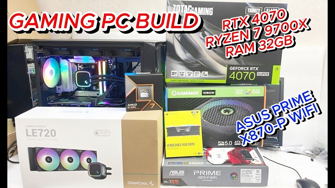 Gaming PC Build RTX 4070 RYZEN 7 9700X RAM 32GB | ASUS PRIME X870-P WIFI | Step-by-Step Assembly