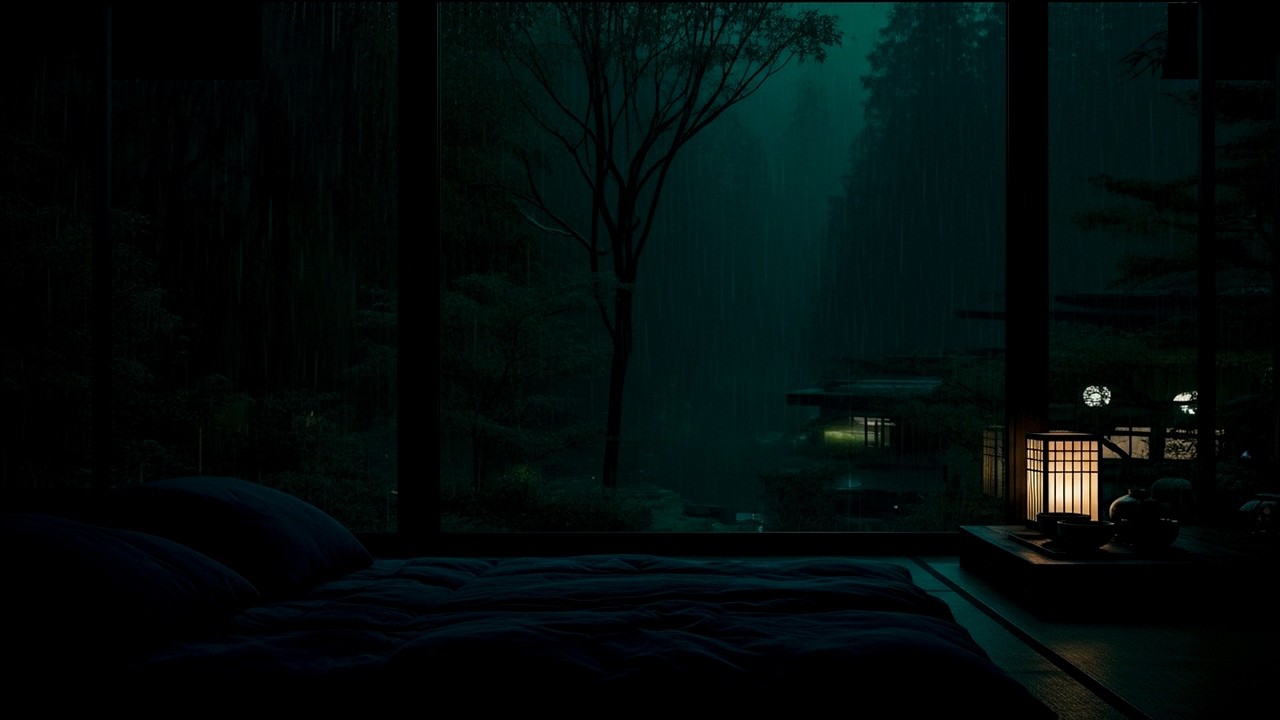 Rain Sounds in a Blooming Spring Garden 🌧 (No Ads) | Rain & Piano Ambience for Deep Sleep
