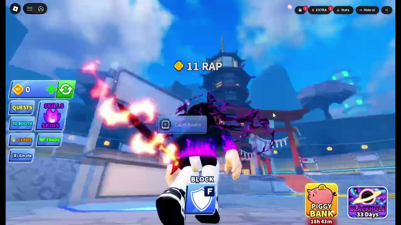 Playing Roblox Blade ball