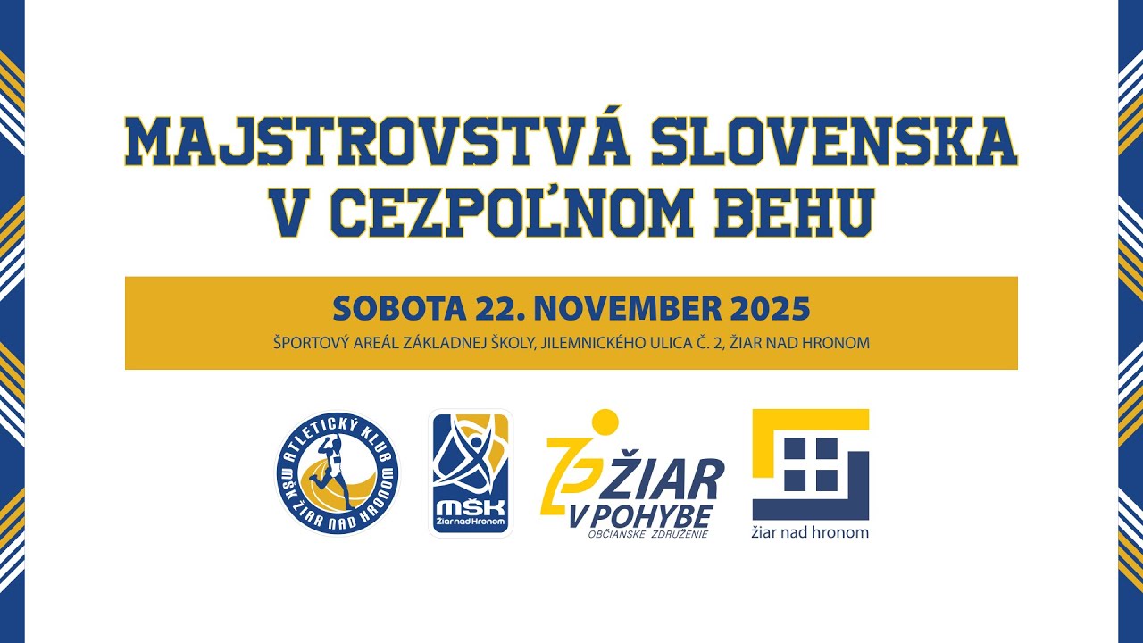 Majstrovstvá SR v cezpoľnom behu Žiar nad Hronom, 22.11.2025