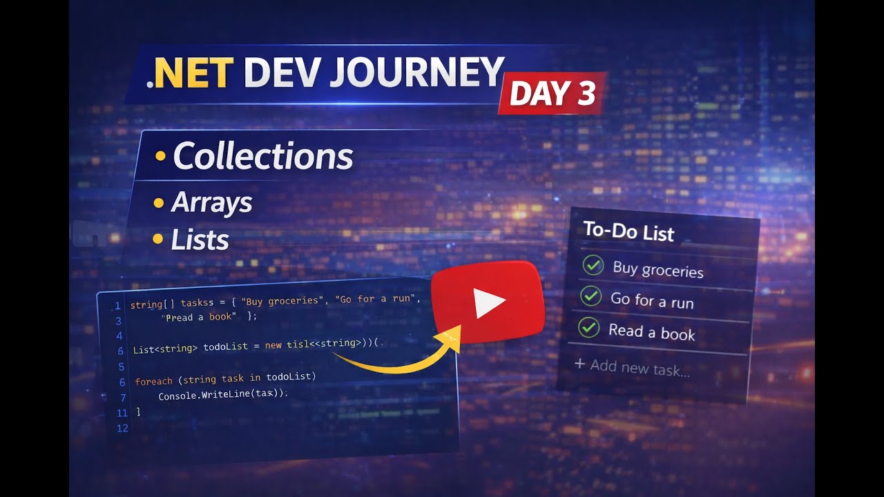 My .Net Developer Journey - Day 3 | Arrays, Collections & Clean Iteration