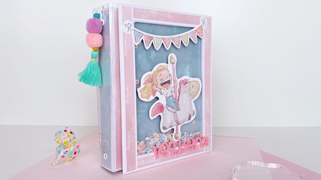 ▶️ Tutorial de scrapbooking Álbum de acetato  con shaker (Cap. 2) 🎡🎢