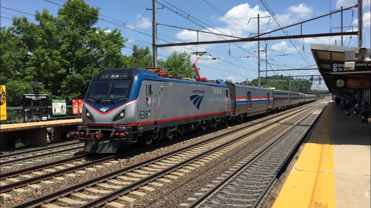 Amtrak HD 60fps: High Speed 125 MPH Train Action @ Princeton Junction w/ ACS-64 Veterans Unit 642