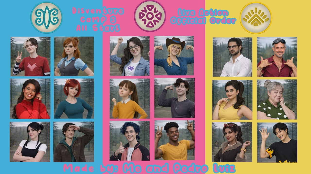Disventure Camp Live Action Season 3 All Stars Oficial Order (Made By: Me and Pedro Luiz)
