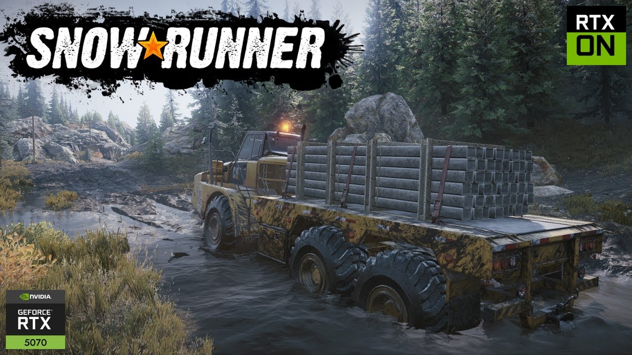 SnowRunner &ndash; Caterpillar 745C Explores Black River | Heavy Hauler With New Flatbed Upgrade #offroad