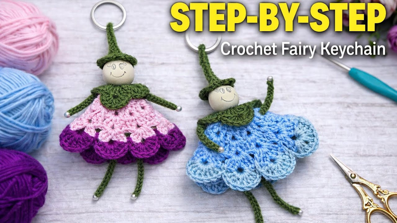 Crochet Fairy Keychain Tutorial 🧚‍♀️ | Perfect Handmade Gift Idea