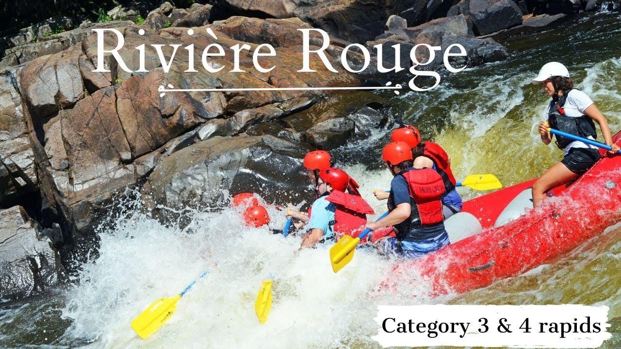 WHITE WATER RAFTING CLASS 4 RAPIDS // Awesome day rafting the Riviere Rouge rapids in Quebec