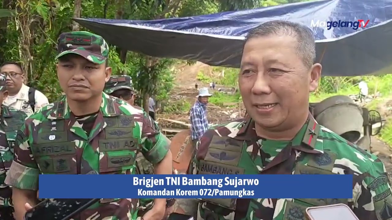 Danrem 072/ Pamungkas Tinjau Progres Pembangunan Jembatan Gantung Garuda di Wilayah Magelang