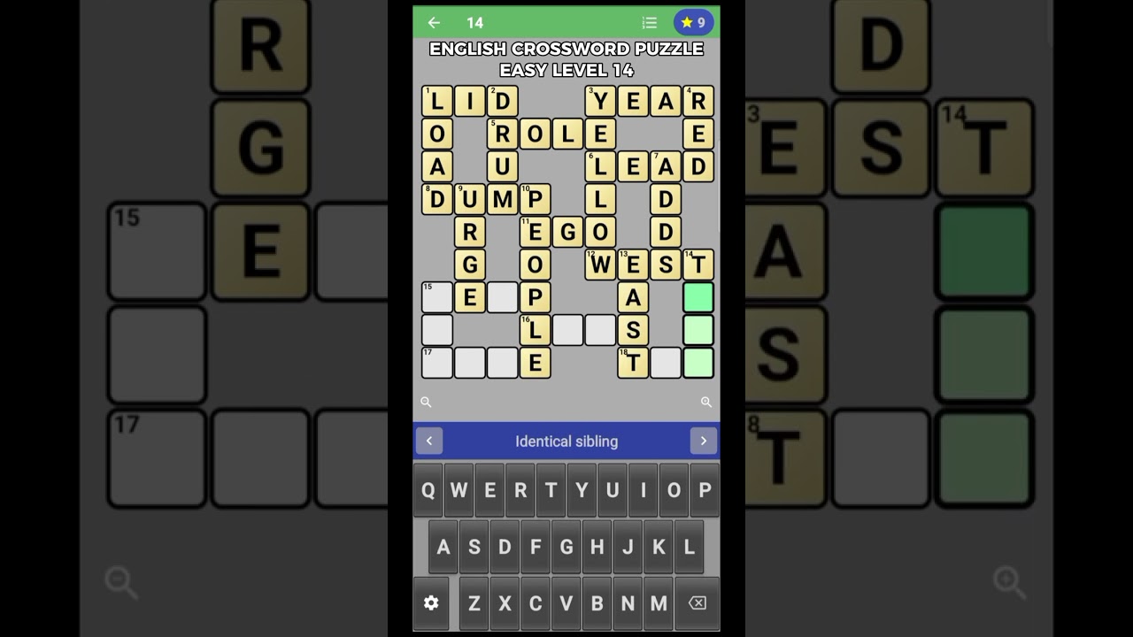English Crossword Puzzle Easy Level 14