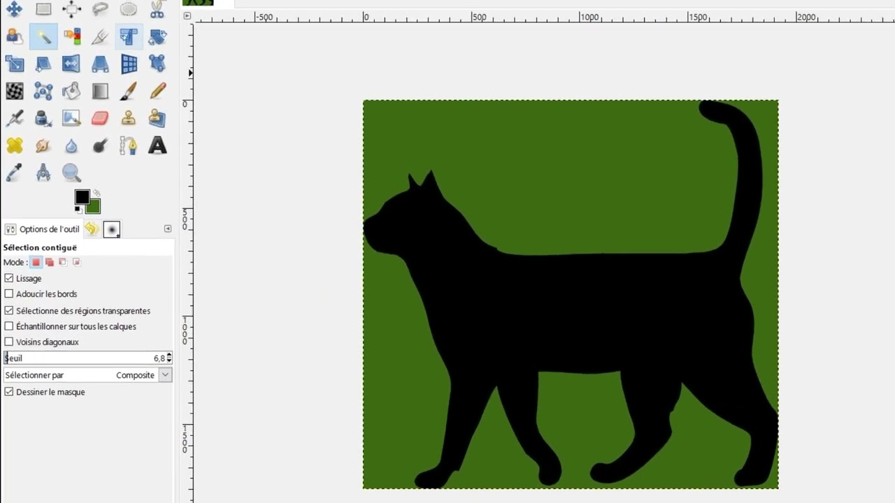supprimer la transparence damier d'une image avec GIMP et changer l'arrière plan en une couleur