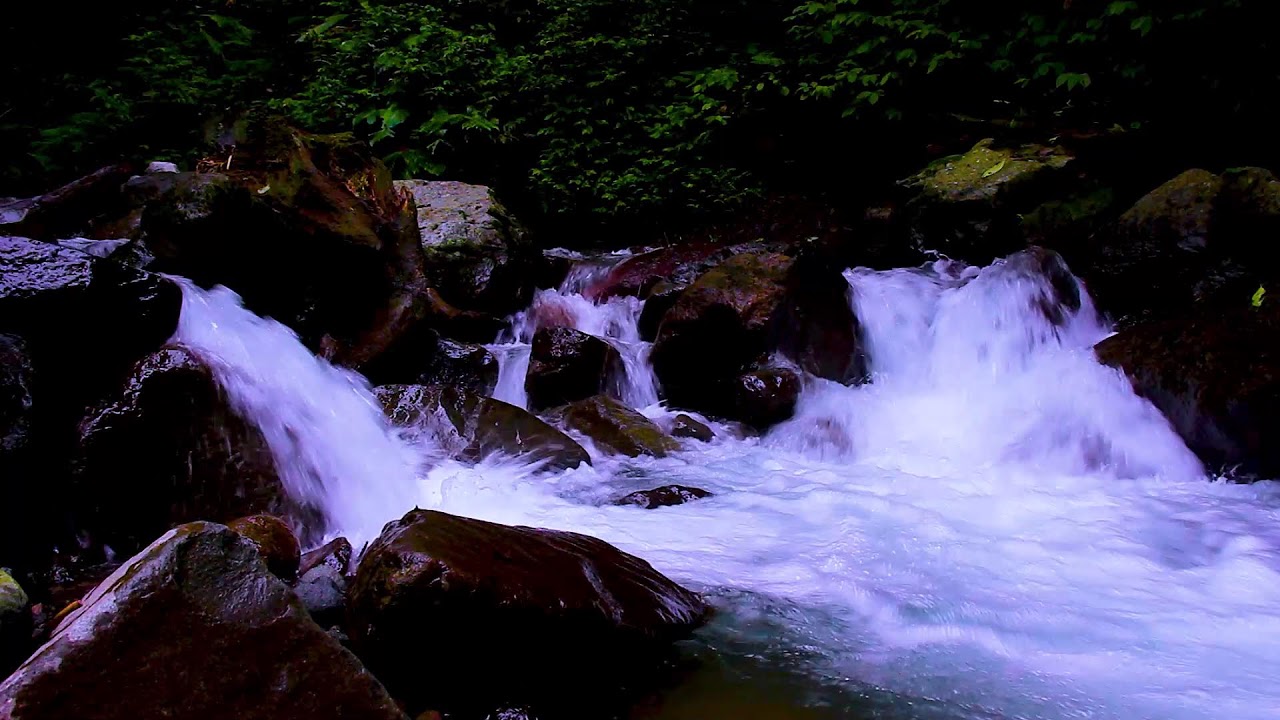 Calm Focus Background with Continuous Mountain River Flow, Soft White Noise