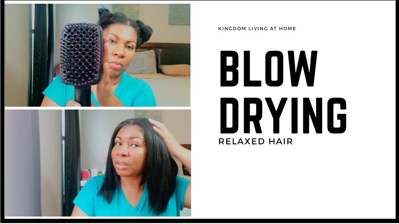 Relaxed Hair Care| How I Blow Dry and Flat Iron My Relaxed Hair| Healthy Relaxed Hair Journey