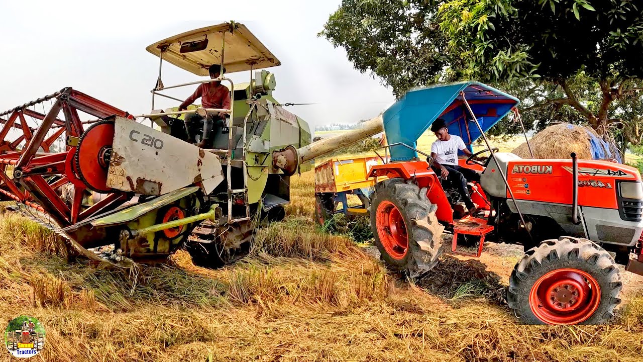 CLAAS combine harvester 30 Vs KUBOTA L4508 Tractor | Harvester 102 HP Machine | AgriTech Machines