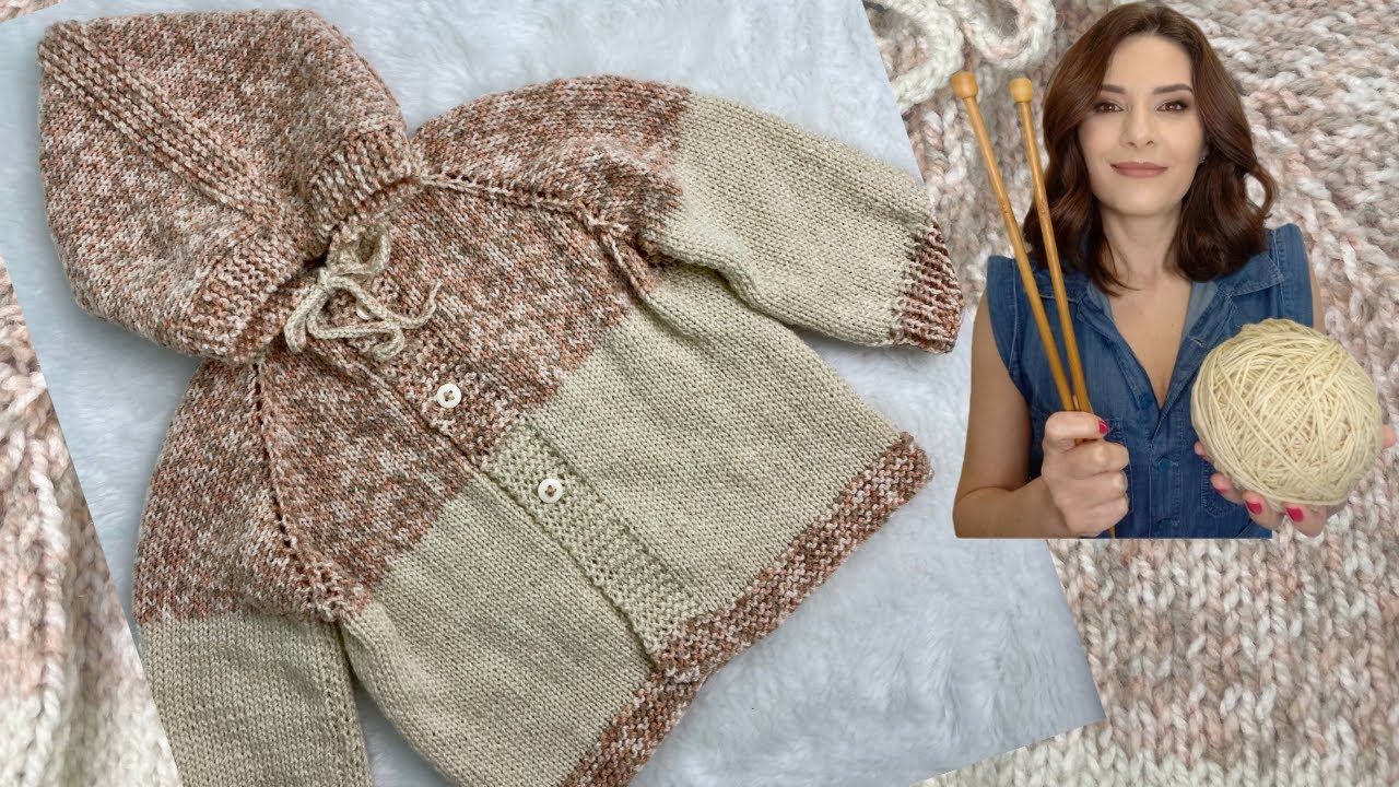 CASAQUINHO EM TRICÔ PARA BEBÊ COM CAPUZ
