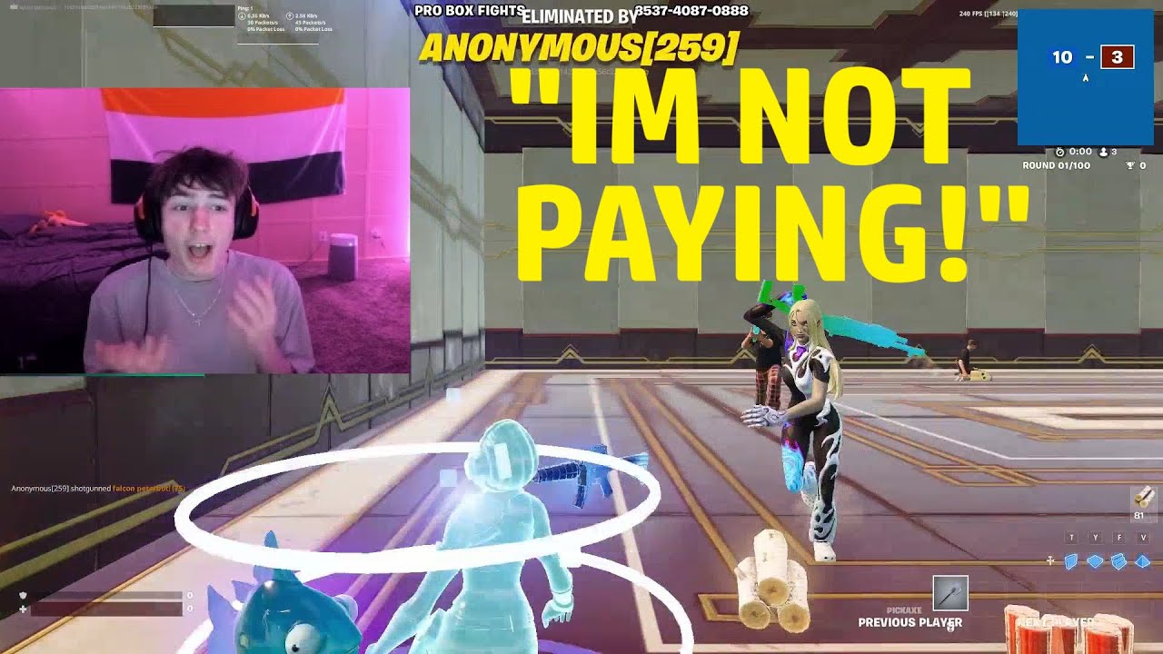 Peterbot CRASHES OUT after Losing 1v3 Wager vs Fredoxie, Queasy & Kwanti | Fortnite