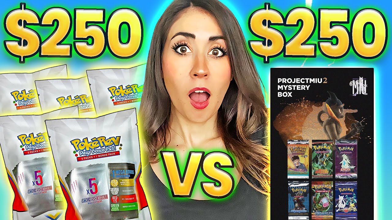 I Risked $500 on Pokemon Mystery Boxes! | PokeRev Mystery Packs VS Project Miu 2 Packs Opening